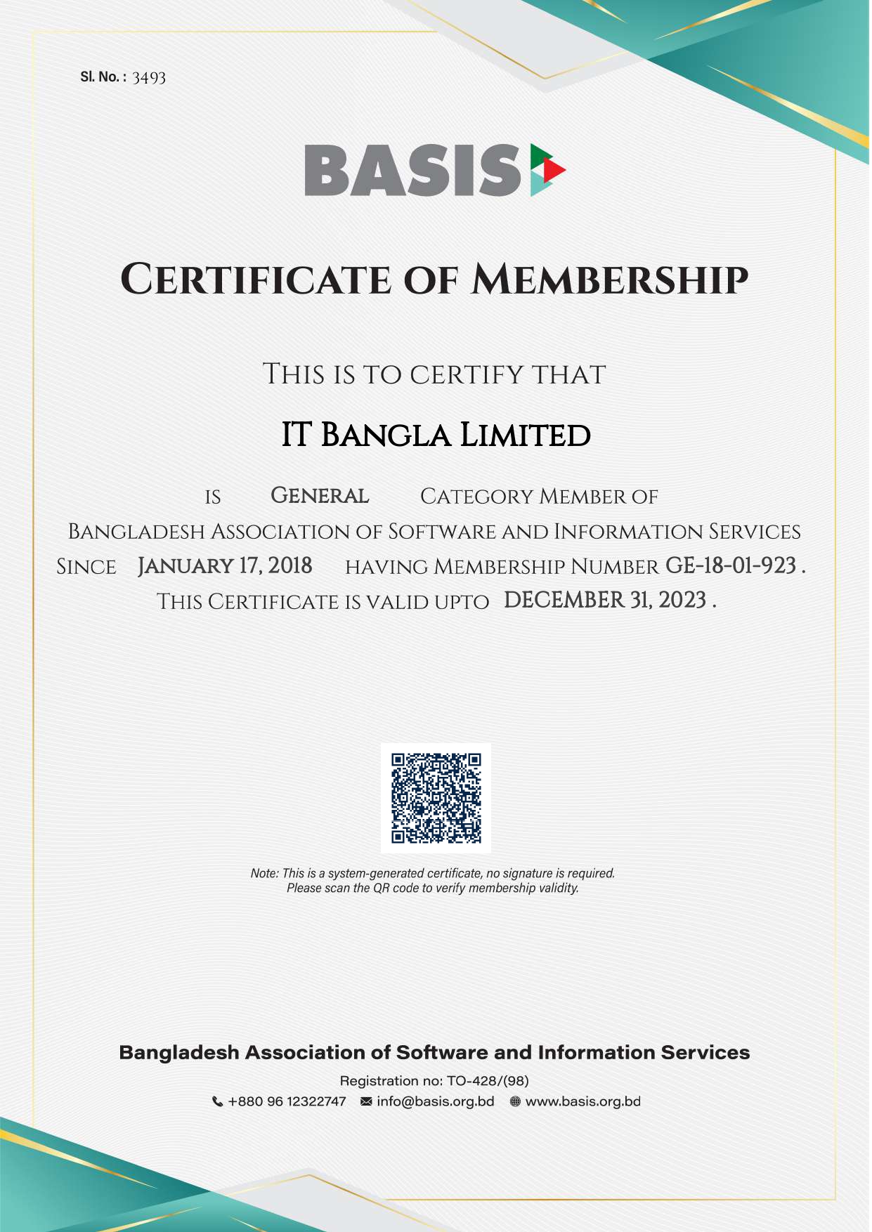 Basis Certificate