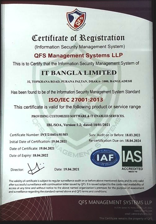 ISO Certificate 27001